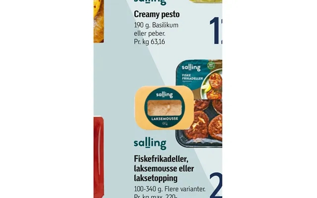 Creamy pesto fish cakes, salmon mousse or laksetopping product image