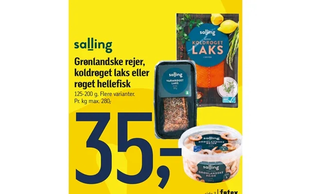Greenlandic shrimp, cold smoked salmon or smoked halibut product image