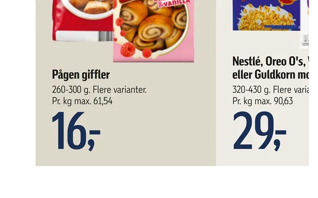 Pågen Giffler Nestlé, Oreo O's, Weetabix Eller Guldkorn Morgenmad product image
