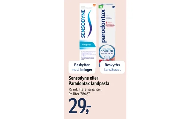 Sensodyne or paradontax toothpaste product image