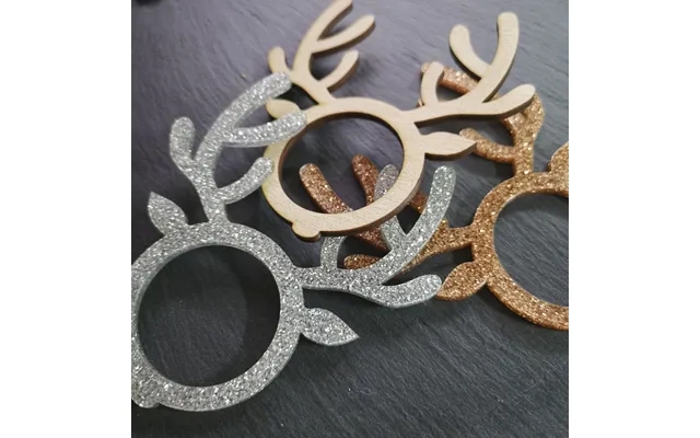 Napkin rings with reindeer motive acrylic matt black product image
