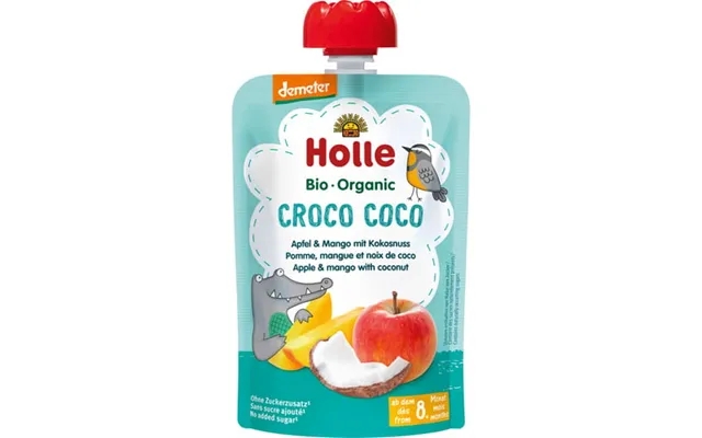 Holle bio dd squeeze behind croco coco apple & mango with coconut 100g product image