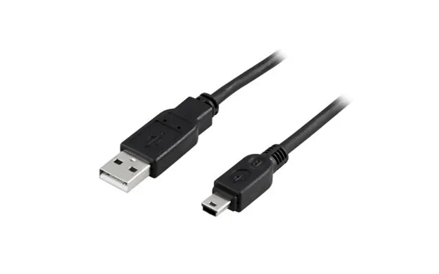 Deltaco deltaco usb 2.0 Cable type a male type mini b mockery 1m, black 7340004649847 equals n a product image