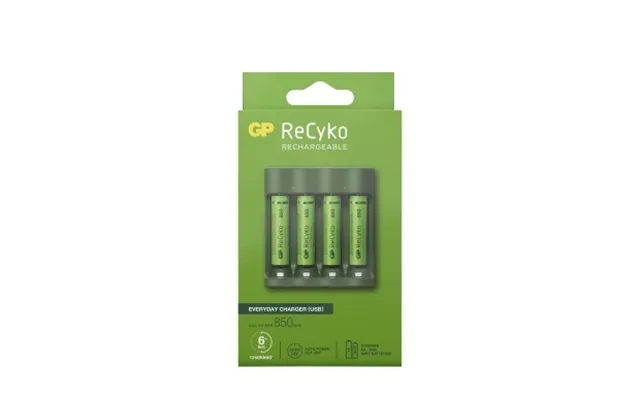 Gp Batteries Gp Recyko Everyday Batterioplader Usb Inkl. 4 Aaa 850mah 202236 Modsvarer N A product image