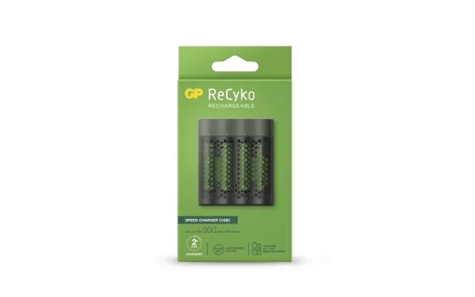 Gp Batteries Gp Recyko Speed Batterioplader Usb Inkl. 4 Aaa 950mah 202240 Modsvarer N A