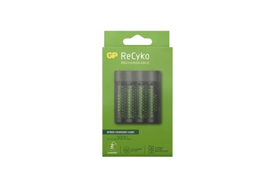 Gp Batteries Gp Recyko Speed Batterioplader Usb Inkl. 4stk Aa 2600mah 202239 Modsvarer N A