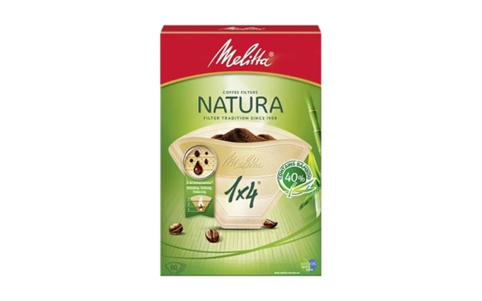 Melitta Melitta Kaffefilter Natura 1x4 Ubleget - 80 Stk. 4006508191154 Modsvarer N A