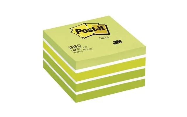 Post-it Post-it Kube 76x76 Mm Grøn Hvid 4001895872808 Modsvarer N A product image