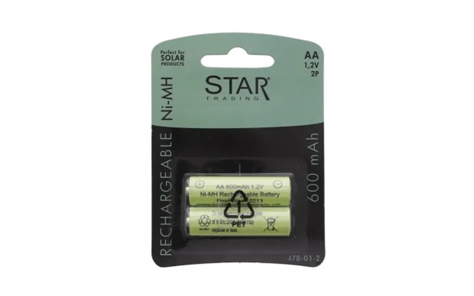 Star Trading Genopladelige Batterier Til Solcellelamper Aa 1,2v 600mah 478-01 Modsvarer N A