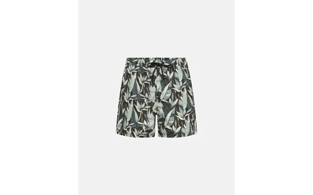Swimming trunks recycled polyester green print product image