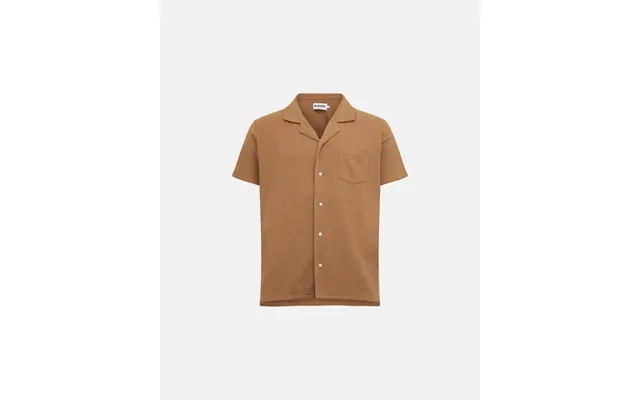 Short sleeve shirt terry cotton brown product image