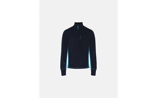 Midlayer zip 100% merino wool navy blue product image
