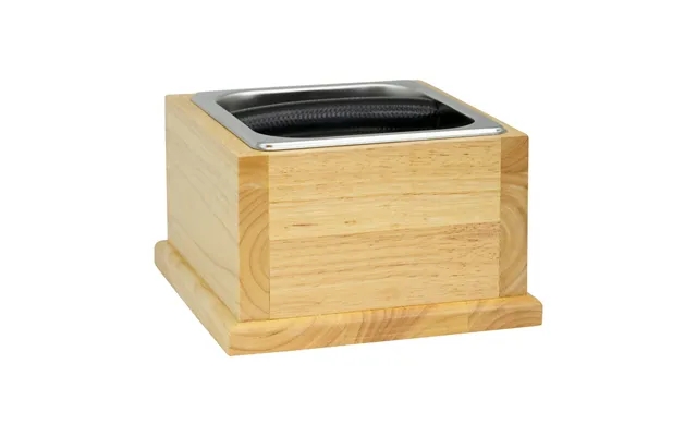 Sopresta knock box in steel with wooden frame - steel & wood product image