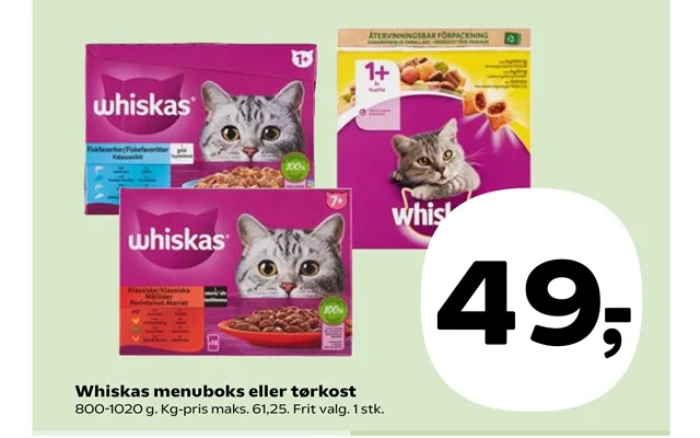 Whiskas menu box or dry food product image