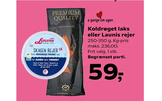 Cold smoked salmon or launis shrimp product image