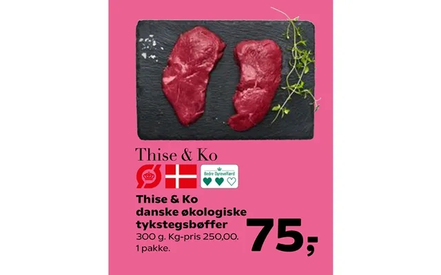 Thise & cow danish organic tykstegsbøffer product image