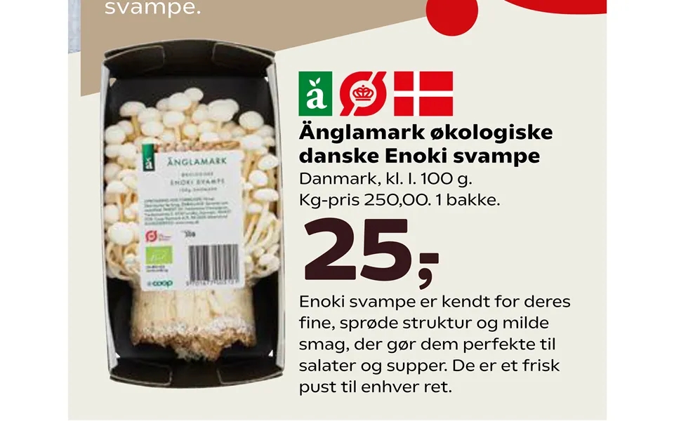 Änglamark organic danish enoki mushrooms