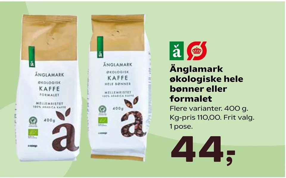 Änglamark organic throughout beans or ground