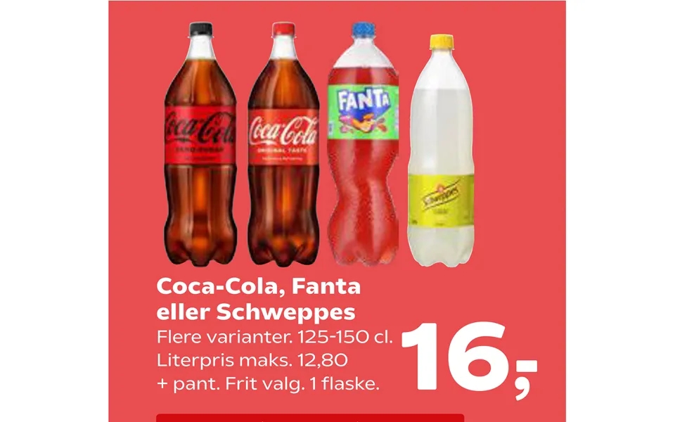 Coca-cola, fanta or schweppes