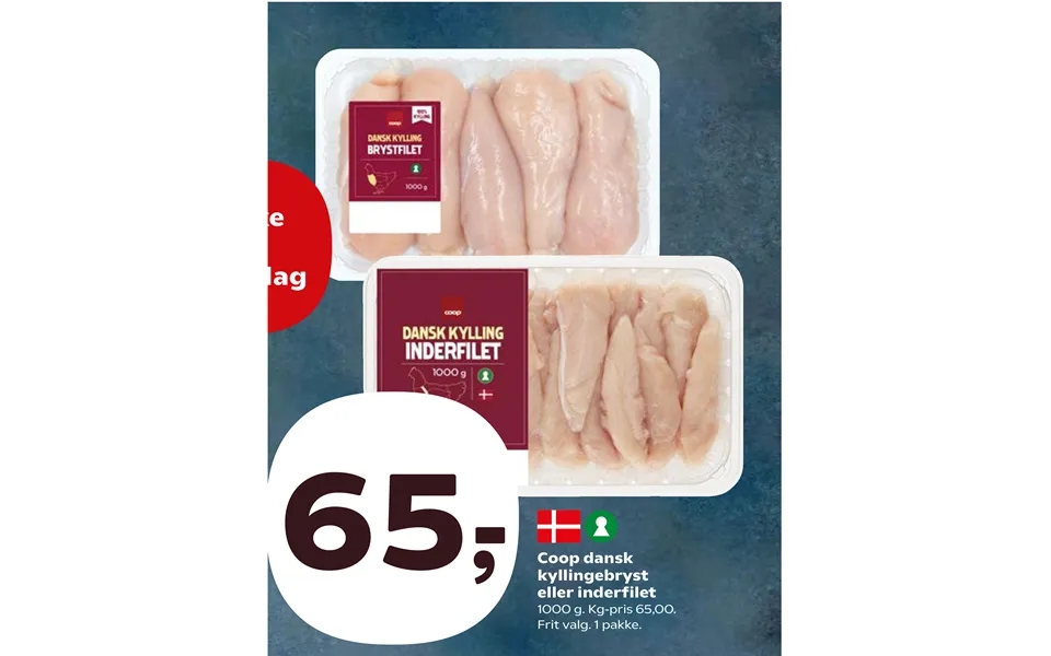 Coop danish chicken breast or inner fillet