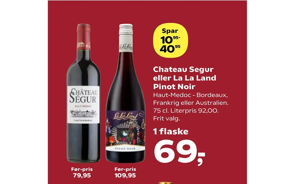 Château segur or la la country pinot noir