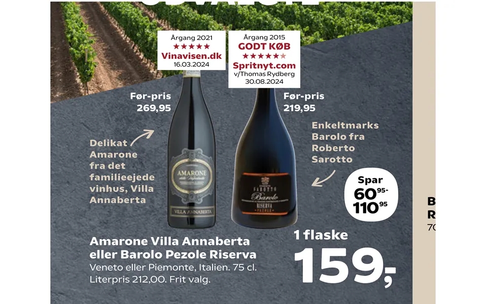 Amarone Villa Annaberta Eller Barolo Pezole Riserva