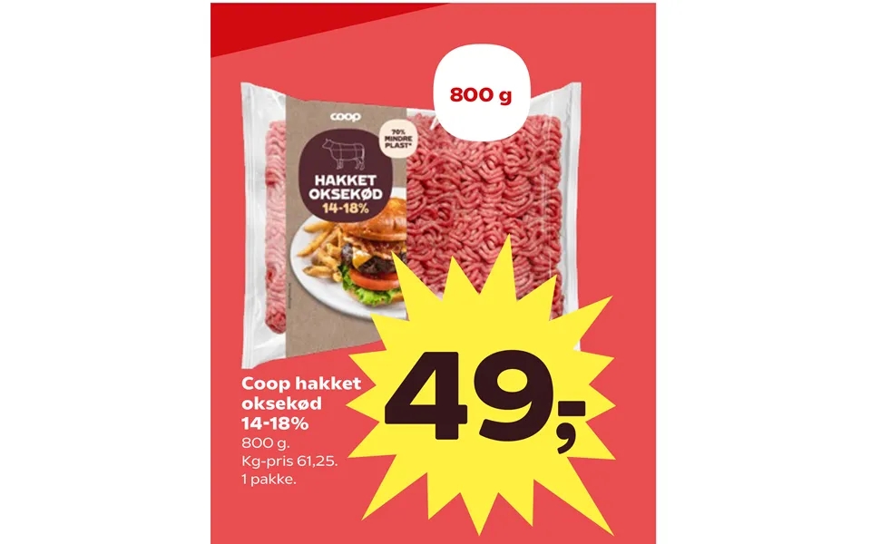 Coop Hakket Oksekød 14-18%