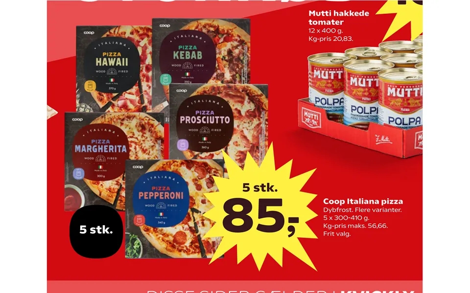 Mutti Hakkede Tomater Coop Italiana Pizza