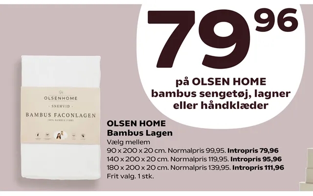 Olsen home bamboo sheet product image