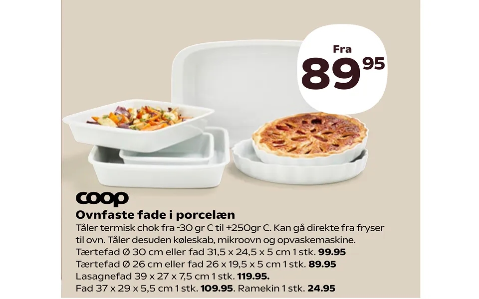 Ovnfaste Fade I Porcelæn