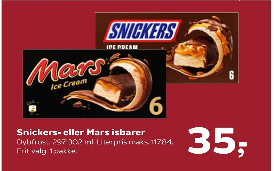 Snickers - or mars ice cream shops