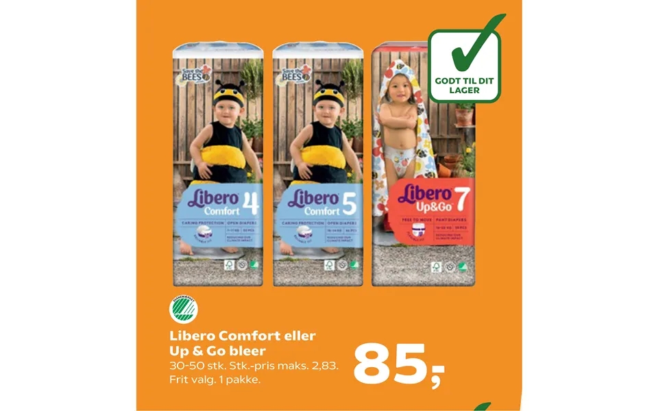 Libero comfort or up & go diapers