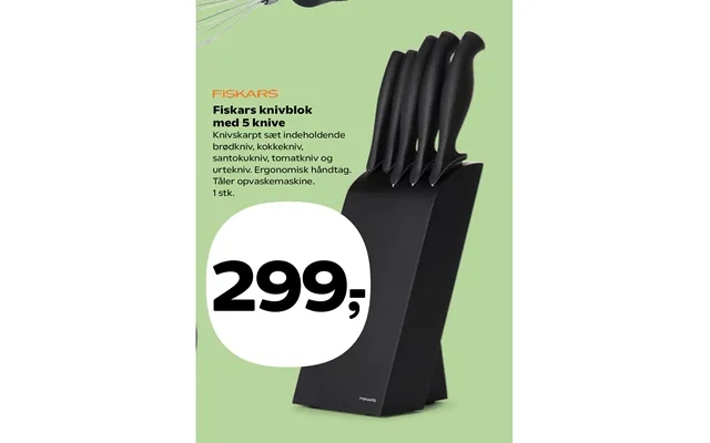 Fiskars knife block with 5 knives product image