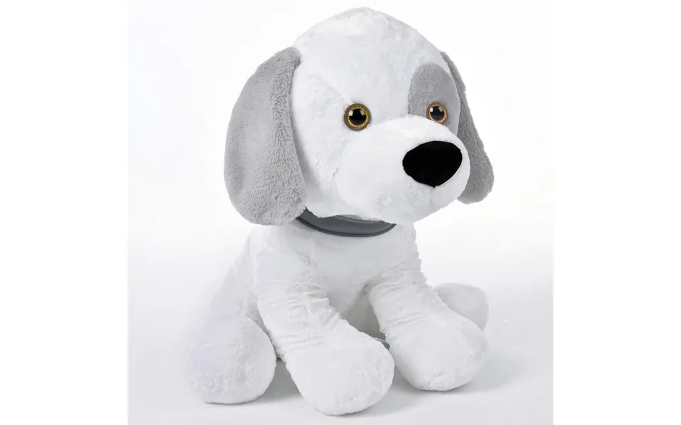Soft plush dog white gray 58cm