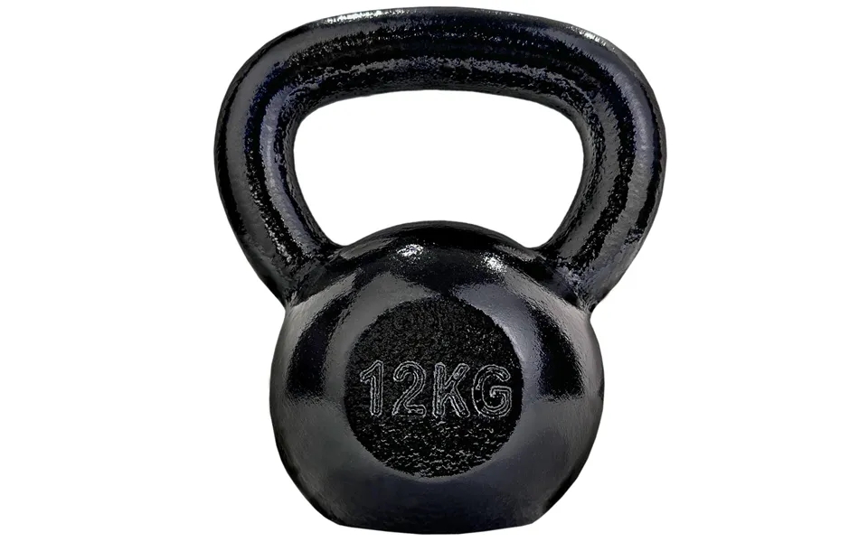 Kettlebell - 12 Kg, Støbejern, Sort