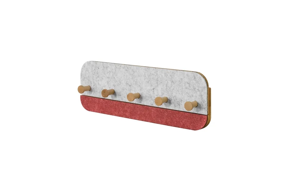 Coat rack with 5 kroge - 2-colored in gray past, the laws red