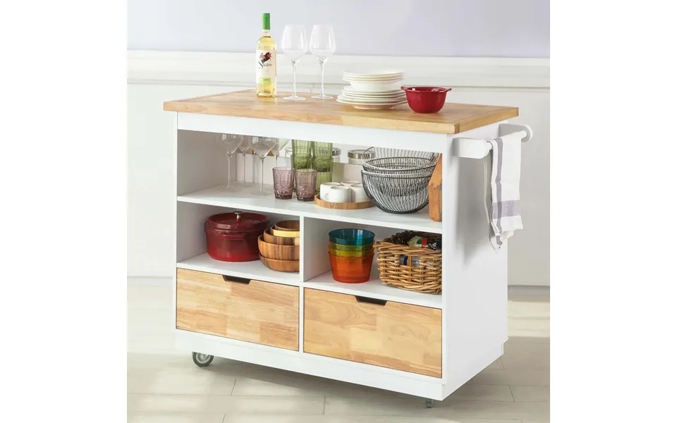 Kitchen on wheels - white natural colored