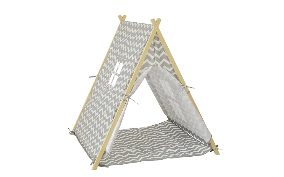 Play tent to children with window - gray past, the laws white pattern