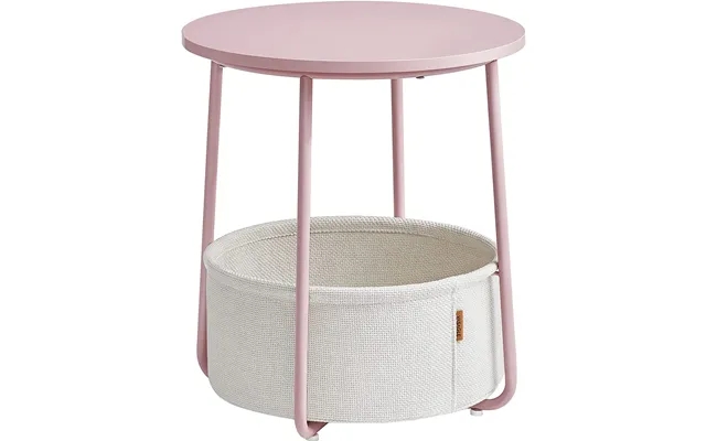 Around side table with fabric basket - light pink skyhvid product image
