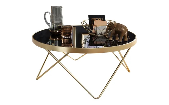 Around coffee table in glam style - black past, the laws gold product image