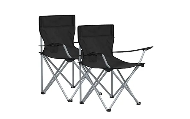 Sæt Med 2 Foldbare Campingstole - Udendørs Stole Med Armlæn Og Kopholder product image