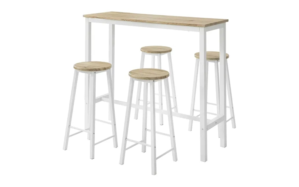 Set with bar table past, the laws 4 bar stools - white