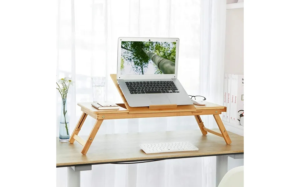 Sammenklappelig Laptopbord Bakkebord I Bambus - 72 X 35 X 29 Cm