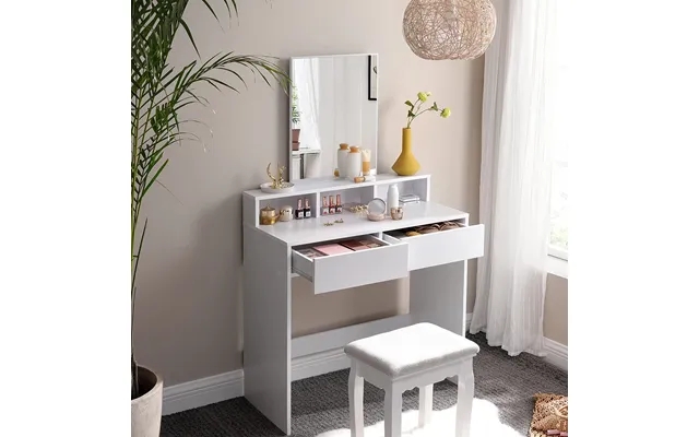 Dressing table make-up table with great spejl - 80 x 40 x 140 cm product image