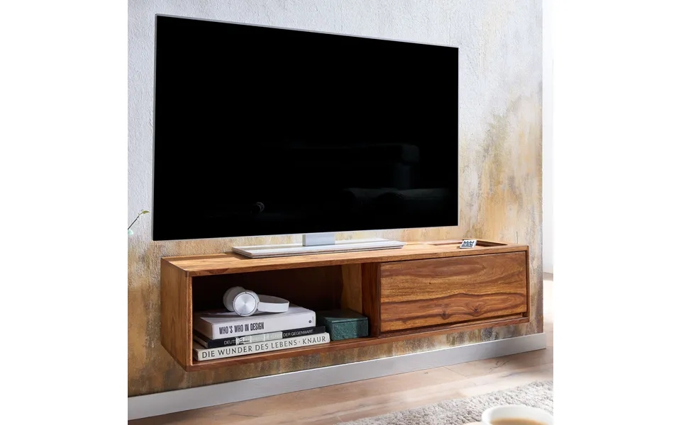 Stilfuldt Tv-bord I Massivt Sheesham-træ - 108x25x34 Cm