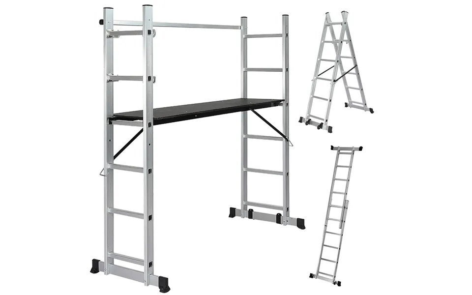 Stillads - 4 In 1, Working Height Max 280 Cm, 150 Kg Carrying Capacity, 171 X 59 X 160 Cm