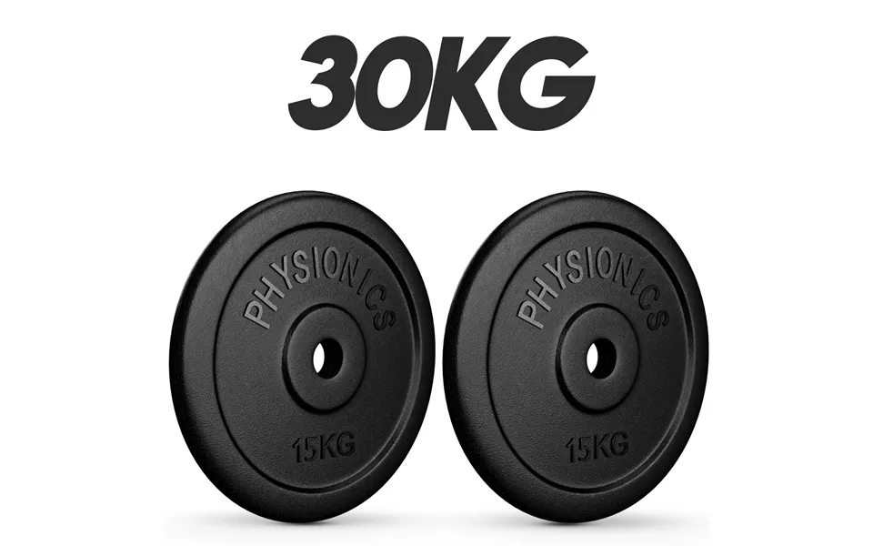 Vægtskiversæt - 2 x 15 kg, made of cast iron, 30 mm hole, to lever past, the laws dumbbell
