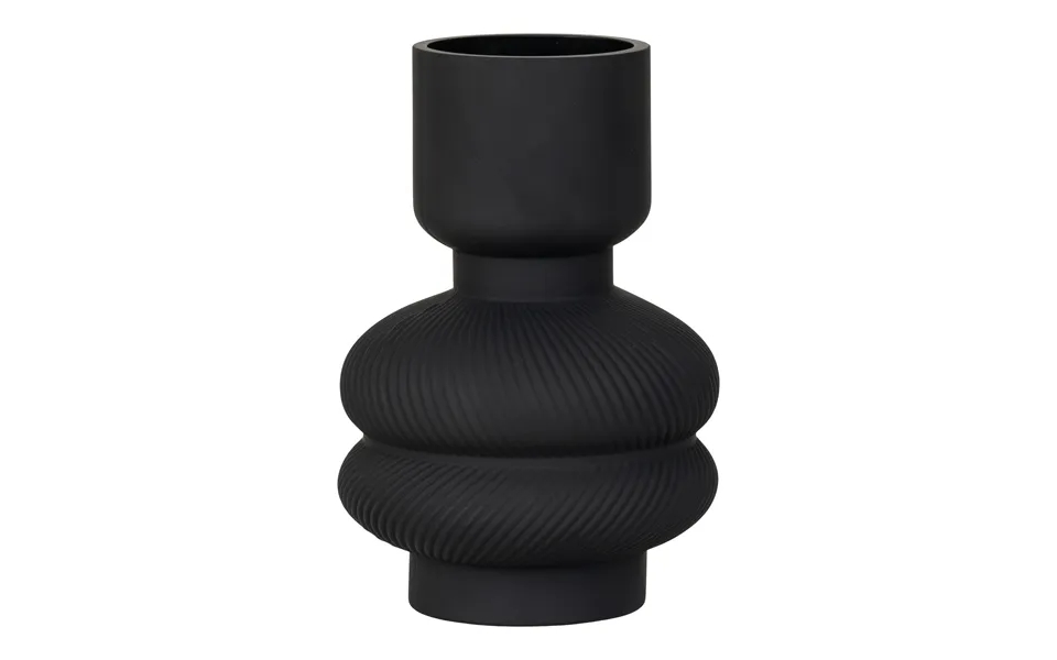 Vase - vase in glass, black, round, ø15x22 cm