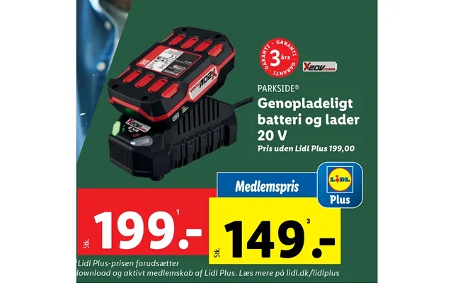 Rechargeable battery past, the laws läder 20 v product image
