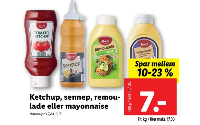 Ketchup, mustard, remoulade or mayonnaise product image